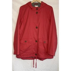 J. Jill Pink with gray Lined Zip Button Front Coat Jacket Size Small